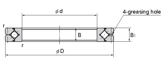 RB7013 crossed roller bearing structure